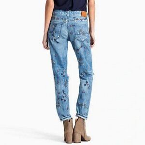 Lucky Brand sienna slim boyfriend jeans embroidered